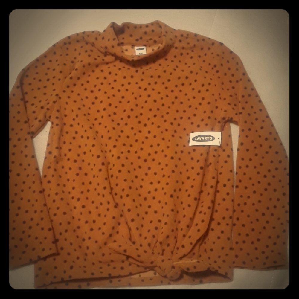 NWT Girl's Polka-dot Faux Turtleneck w/ Bow